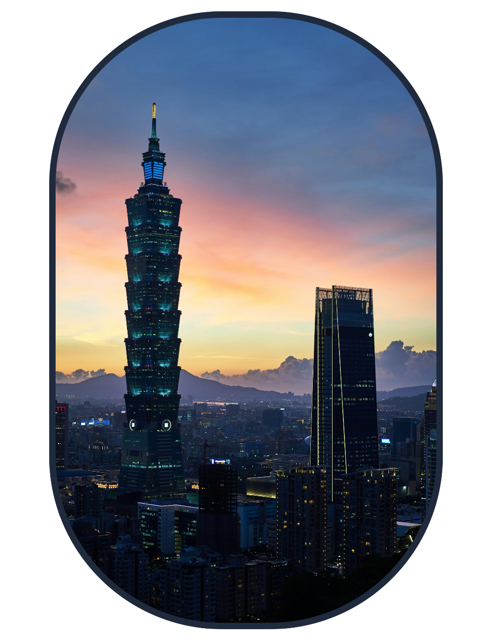 Taipei during golden hour